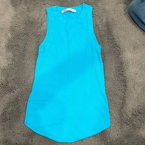 Light blue ribbed Zara tank top